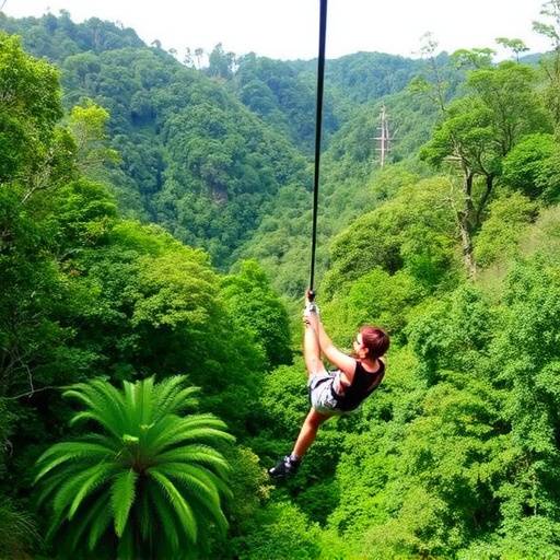 A group of people ziplining through a forest canopy in Tsitsikamma National Park.