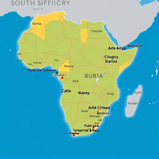 Map of South Africa highlighting Ubuntu Adventures locations