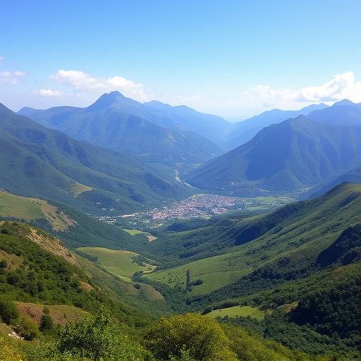 Scenic view of the Drakensberg Mountains with green valleys