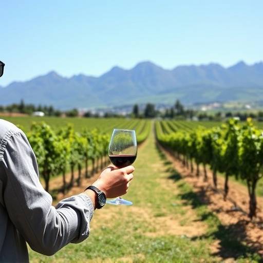 Wine tasting at a vineyard in Stellenbosch, South Africa
